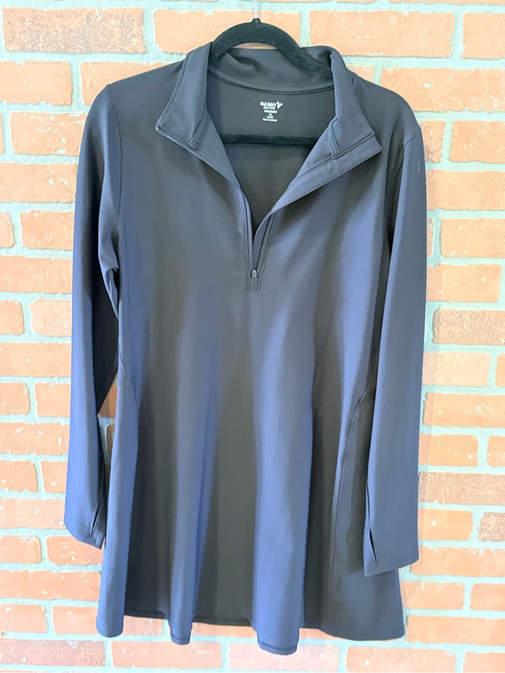 Old Navy-Active Powersoft, Long-Sleeve Quarter-Zip Dress, Black, Size XL